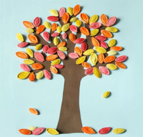 Панно «Осеннее дерево» из подручных материалов своими руками пошаг�ово с фото