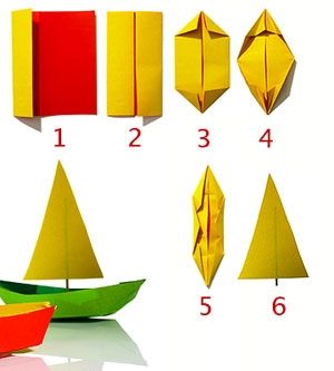 Оригами кораблик из бумаги поэтапно