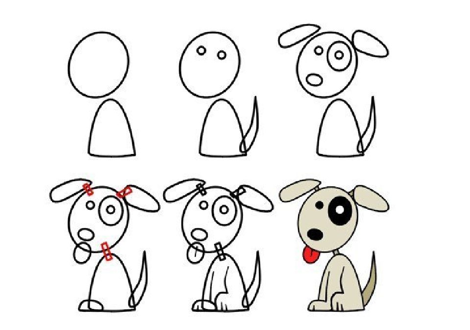 Рисунки собак для срисовки: красивые и простые | телеателье-мытищи.рф